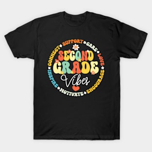 Groovy Second Grade Vibes 2Nd Grade Back To School Teacher T-Shirt